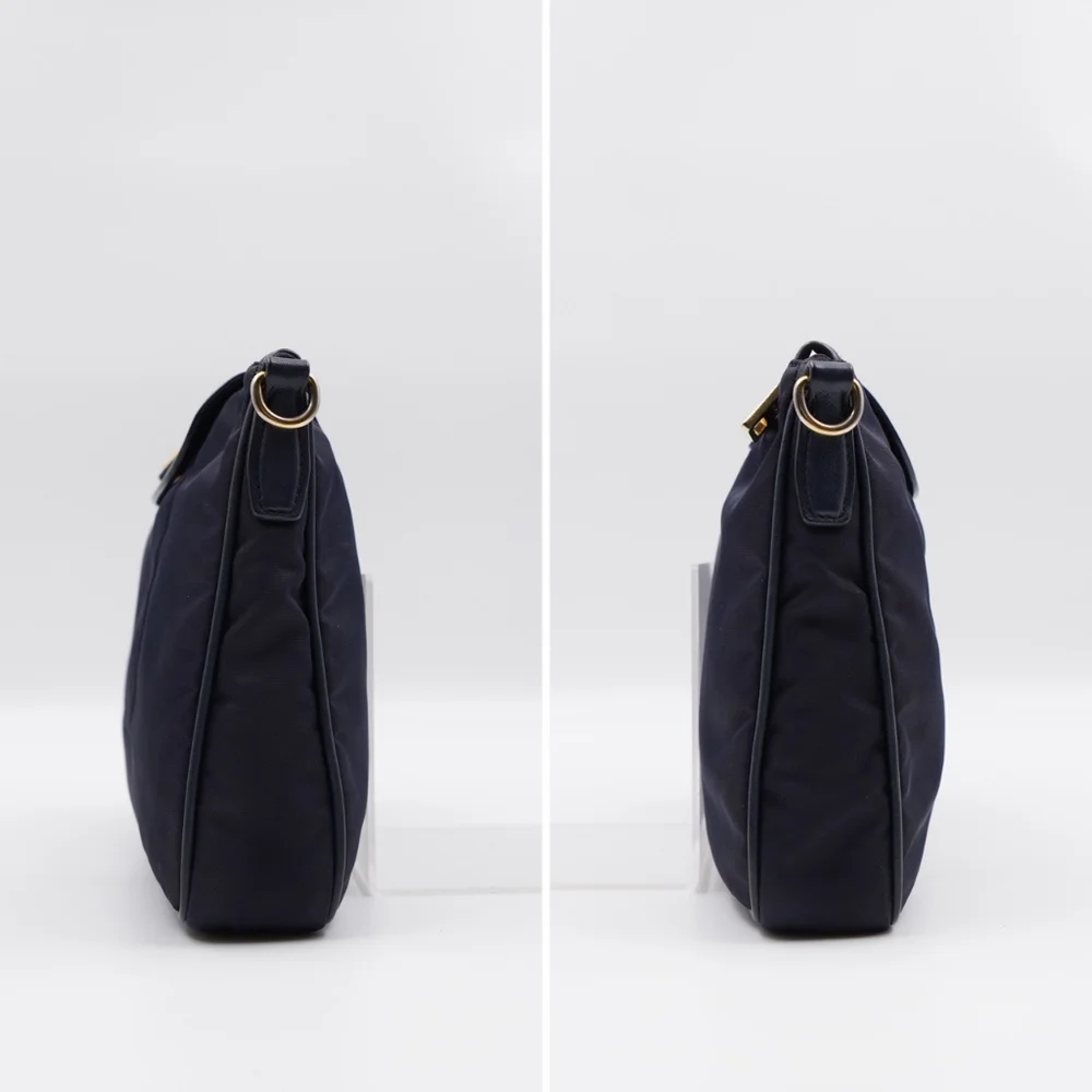 CB50 ❤️ PradaTessuto Nylon Saffiano Crossbody Bag Blue - Picture 6 of 14